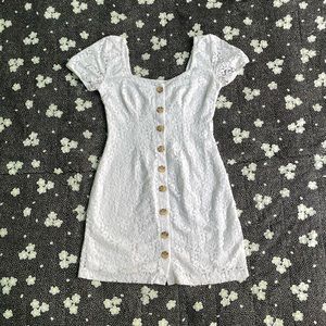 White lace mini dress